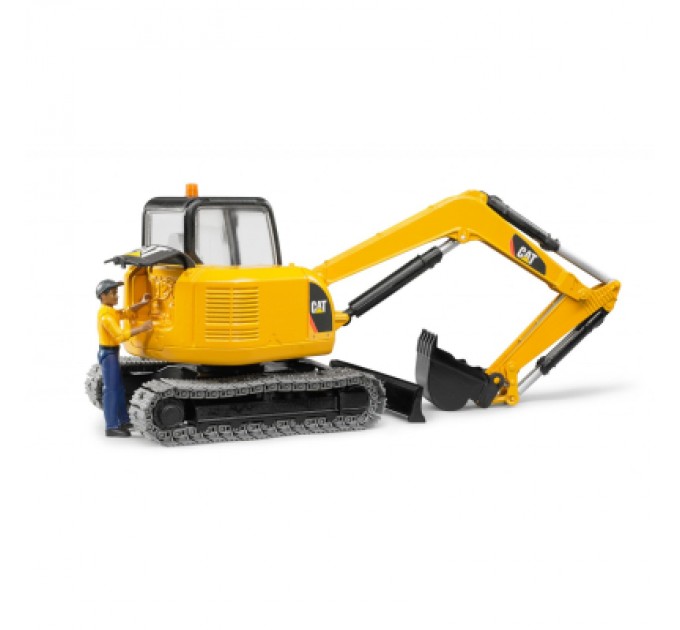 Bruder Спецтехніка Bruder Міні-екскаватор Cat з будівельником 1:16 (02466)