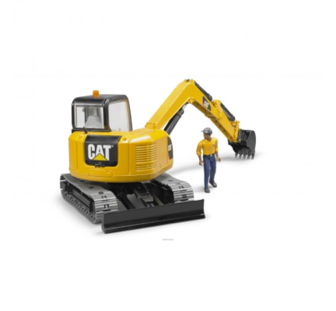 Bruder Спецтехніка Bruder Міні-екскаватор Cat з будівельником 1:16 (02466)