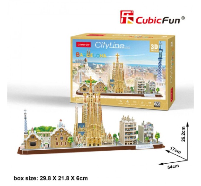Cubic Fun Пазл Cubic Fun Тривимірна головоломка-конструктор City Line Barcelona (MC256h)