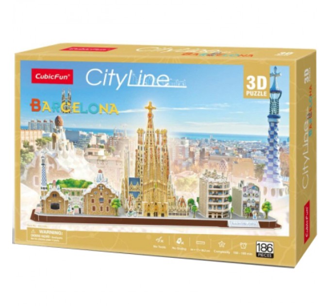 Cubic Fun Пазл Cubic Fun Тривимірна головоломка-конструктор City Line Barcelona (MC256h)