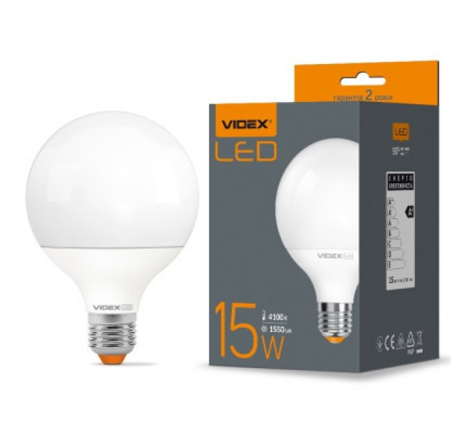 Videx Лампочка Videx G95e 15W E27 4100K (VL-G95e-15274)
