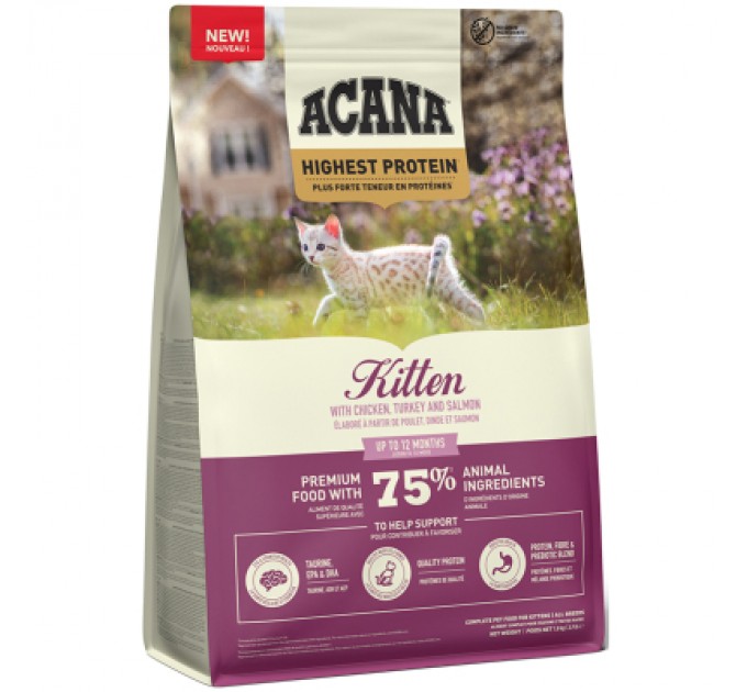 ACANA Сухий корм для кішок ACANA Highest Protein Kitten Recipe 1.8 кг (0064992723255)
