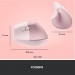 Logitech Мишка Logitech Lift Vertical Ergonomic Wireless/Bluetooth Rose (910-006478)