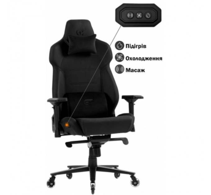 GT Racer Крісло ігрове GT Racer X-8703 Black (X-8703 Fabric Black)