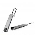 XoKo Концентратор XoKo Type-C to RJ45+HDMI+2xUSB 3.0+ TF,SD reader+ PD Type-C+ Type (XK-AC550-SL)