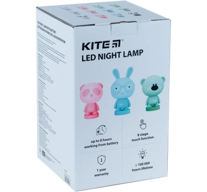 Kite Нічник Kite Світильник LED з акумулятором Panda, блакитний (K24-490-3-3)