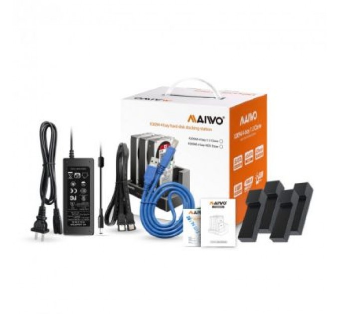 Maiwo Док-станція для накопичувачів Maiwo 4*HDD 2,5"/3,5" SATA/SSD USB3.0 (K3094A)