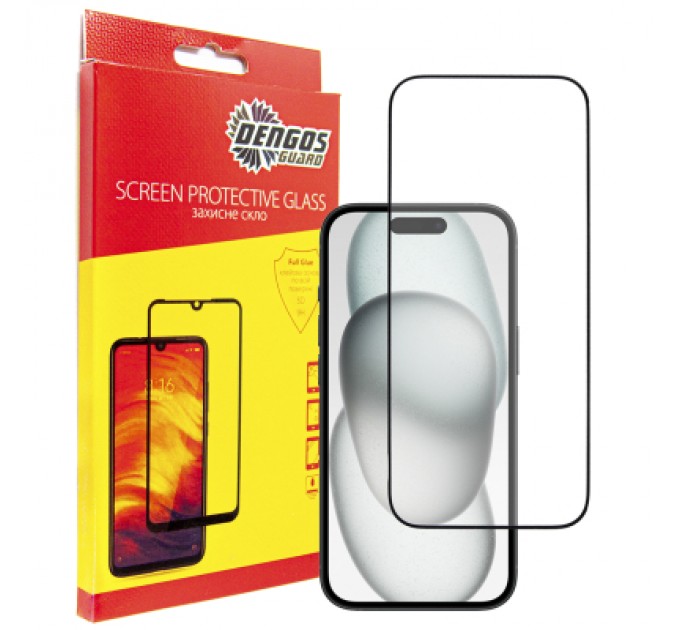 Dengos Скло захисне Dengos Full Glue iPhone 15 (black) (TGFG-318)