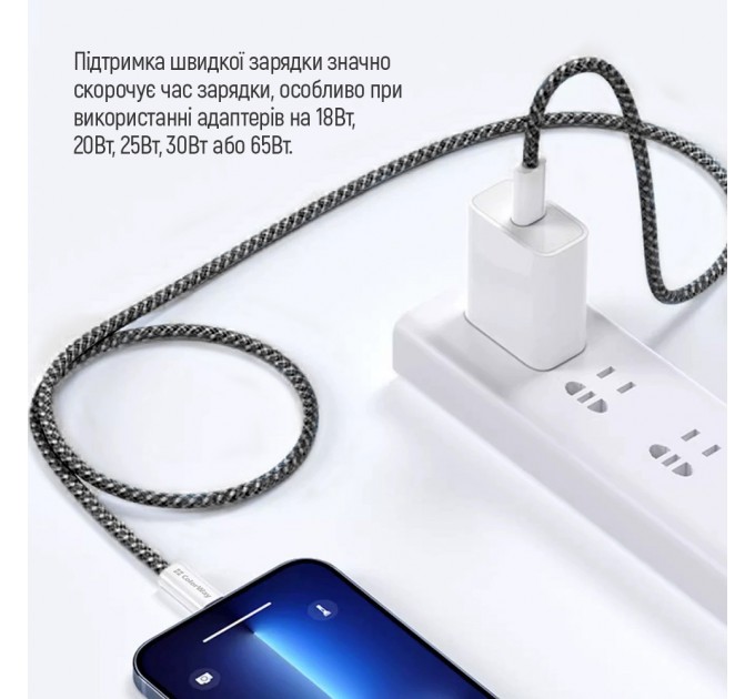 ColorWay Кабель ColorWay USB Type-C - USB Type-C (M/M), 3.0 А, 2 м, Black (CW-CBPDCC068-BK)