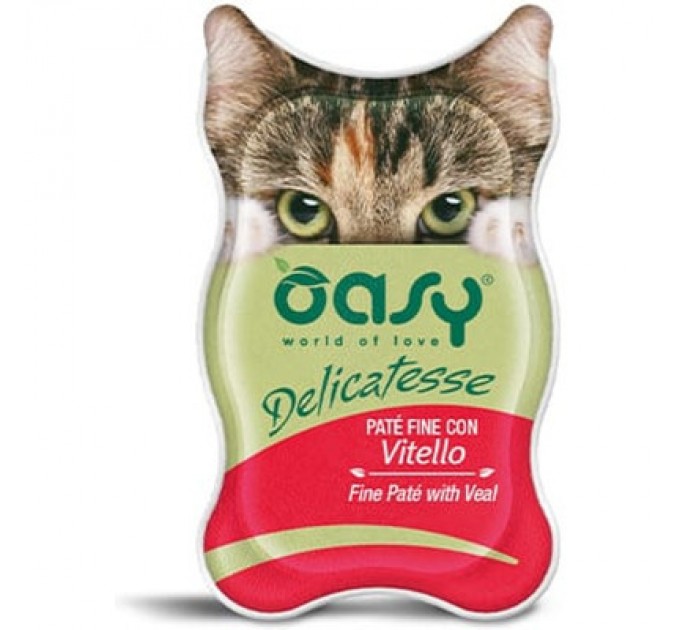 OASY Паштет для котів OASY Adult з телятиною 85 г (8053017342245)