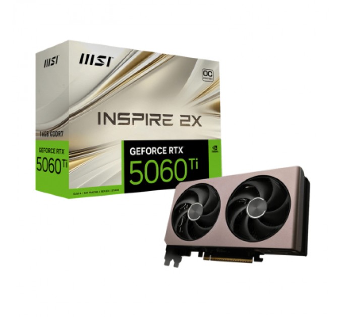 MSI Відеокарта MSI GeForce RTX5060Ti 16Gb INSPIRE 2X OC (RTX 5060 Ti 16G INSPIRE 2X OC)