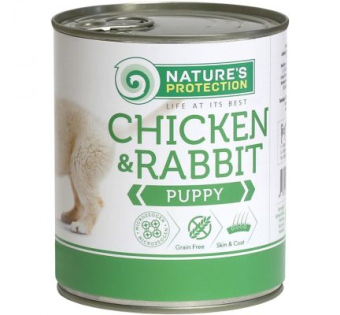 Консерви для собак Nature's Protection Puppy Chicken&Rabbit 800 г (KIK45091)