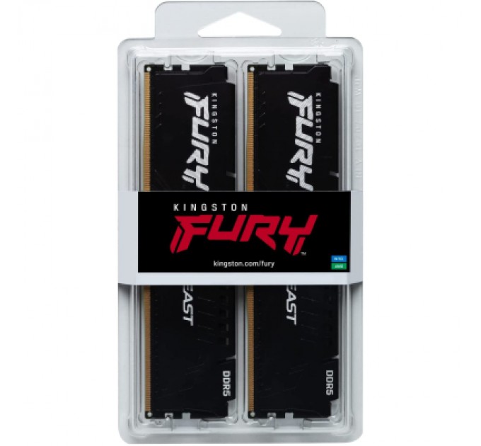 Kingston Fury (ex.HyperX) Модуль пам'яті для комп'ютера DDR5 16GB (2x8GB) 5600 MHz Beast Black Kingston Fury (ex.HyperX) (KF556C40BBK2-16)