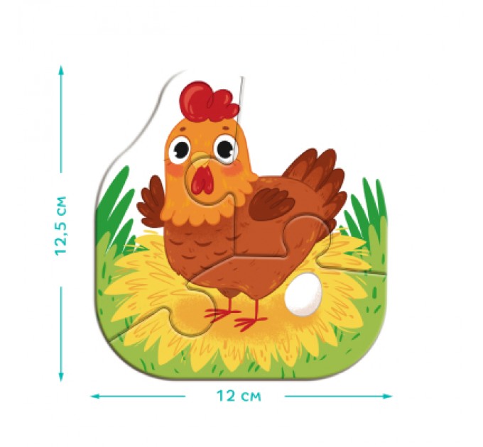DoDo Пазл DoDo 4 в 1 Baby puzzle. Сільські тварини (300686)