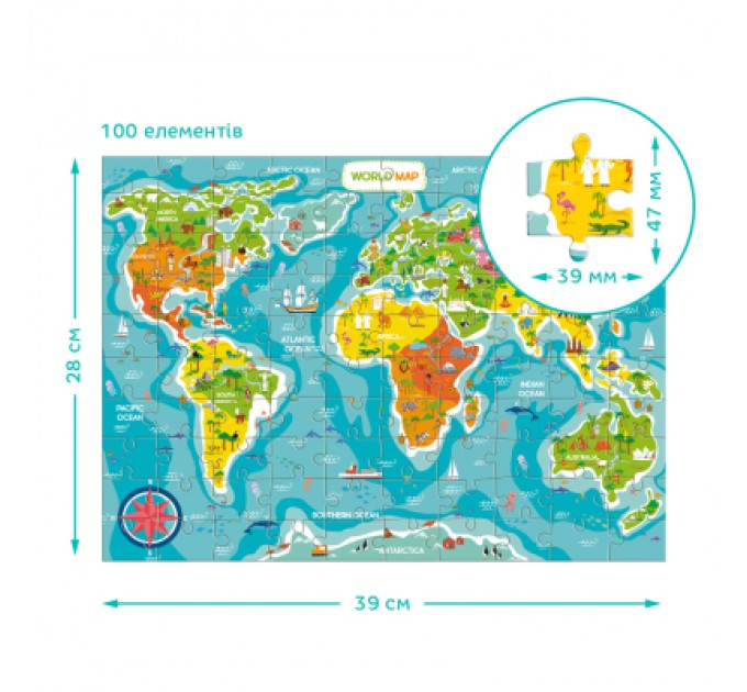 DoDo Пазл DoDo Мапа Світу (300704)