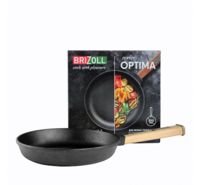 Brizoll Сковорода Brizoll Optima чавунна з ручкою 200х35 мм (O2035-P)