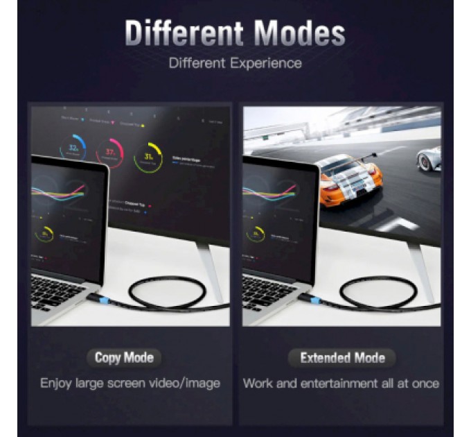 Vention Кабель мультимедійний HDMI to HDMI 2.0m V2.0 4K 30Hz PVC Vention (AACBH)