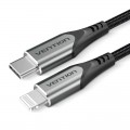 Vention Кабель Vention USB Type-C - Lightning (M/M) швидка зарядка, PD 18 W, 3 A, 480 Mbps, 1 м, Grey (TACHF)