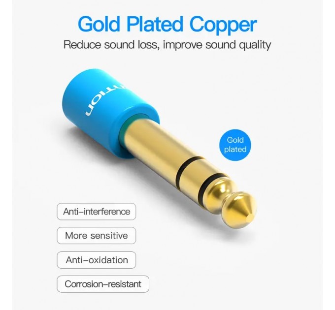 Vention Адаптер Vention Audio 6.35 мм - 3.5 мм (M/F) (VAB-S01-L)