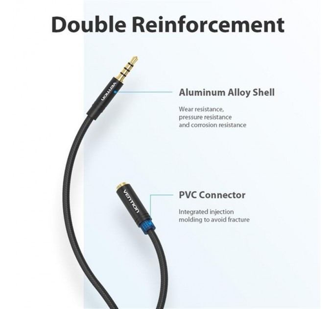 Vention Кабель Vention 3.5 мм - 3.5 мм (M/F), 3 м, Black (BHBBI)