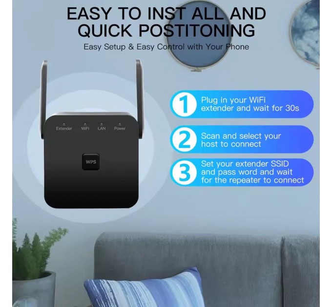 Fenvi Точка доступу Fenvi Pro 300M Wi-Fi Repeater 2.4Ghz Network Expander