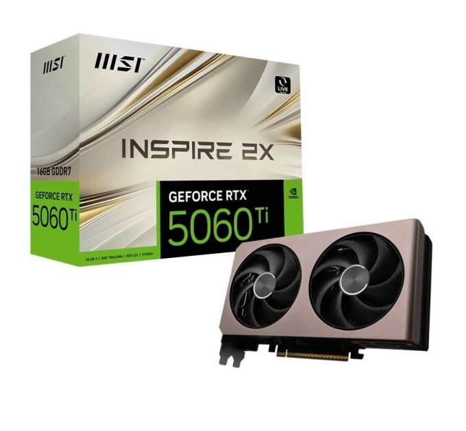 MSI Відеокарта GF RTX 5060 Ti 16GB GDDR7 Inspire 2X OC MSI (GeForce RTX 5060 Ti 16G INSPIRE 2X OC)
