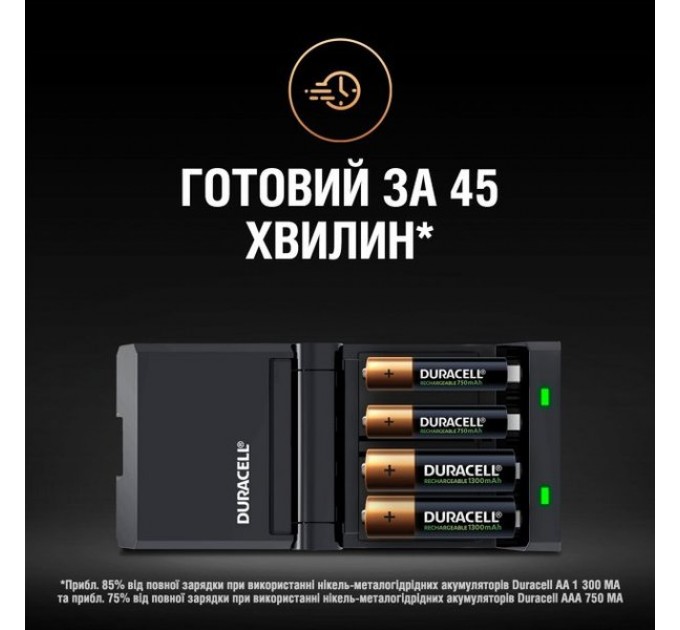 Duracell Зарядний пристрій Duracell CEF27 + AA NI-MH 1300 mAh 2шт + AAA NI-MH 750 mAh 2шт