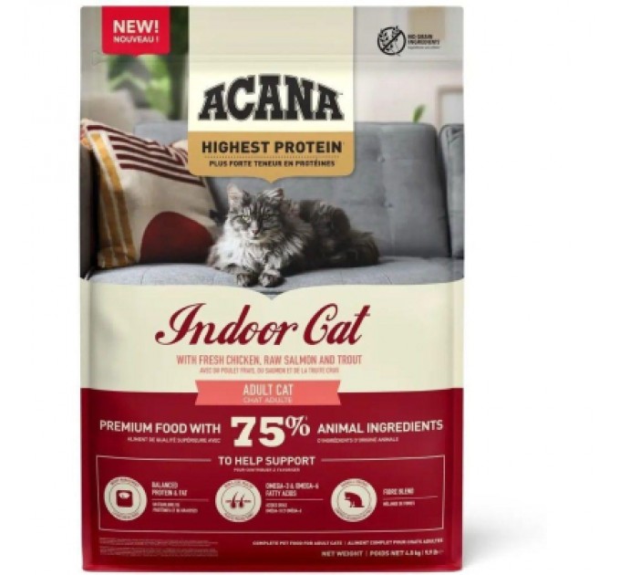 ACANA Сухий корм для кішок ACANA Highest Protein Indoor 4.5 кг (0064992723989)