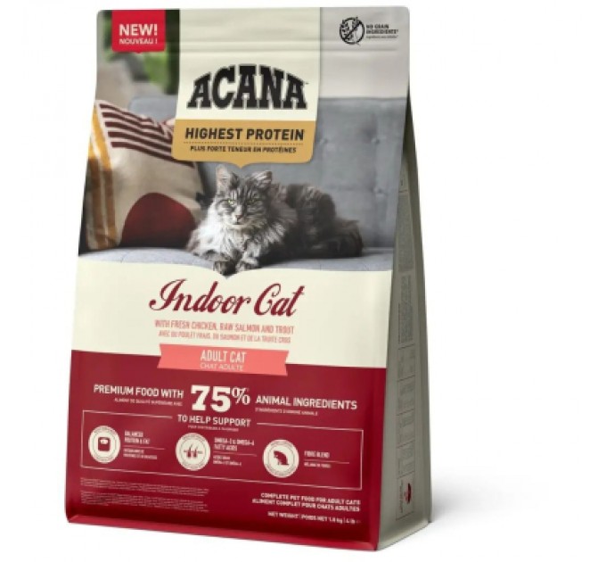 ACANA Сухий корм для кішок ACANA Highest Protein Indoor 1.8 кг (0064992723972)