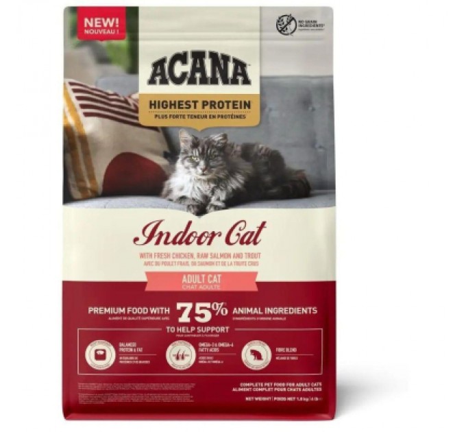 ACANA Сухий корм для кішок ACANA Highest Protein Indoor 1.8 кг (0064992723972)