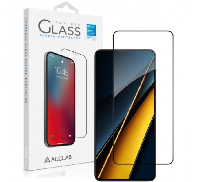 ACCLAB Скло захисне ACCLAB Full Glue Xiaomi Poco X6 Pro Black (1283126588679)