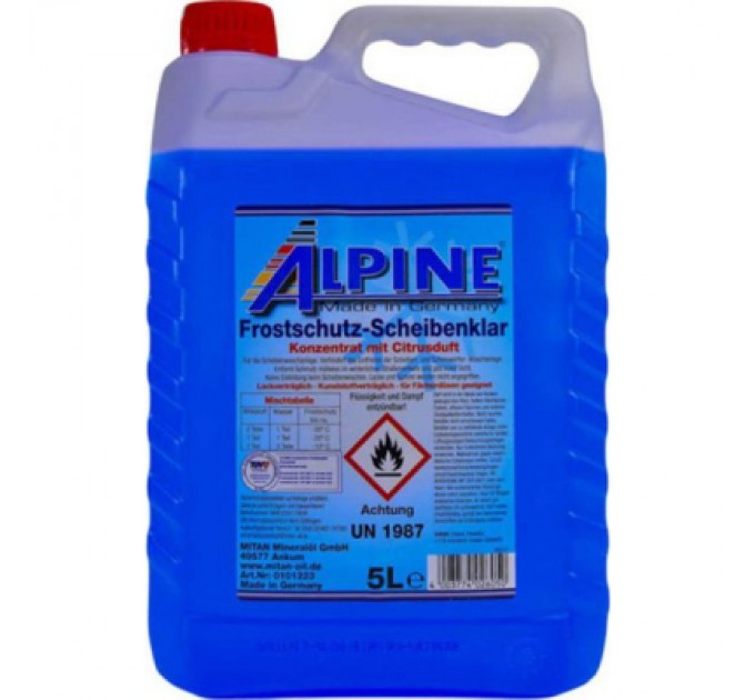 Alpine Омивач автомобільний Alpine концентрат Frostschutz Scheibenklar (-80C) 5л (1225-5)