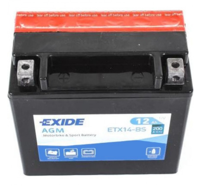 EXIDE Акумулятор автомобільний EXIDE AGM 12Ah (+/-) (200EN) (ETX14-BS)