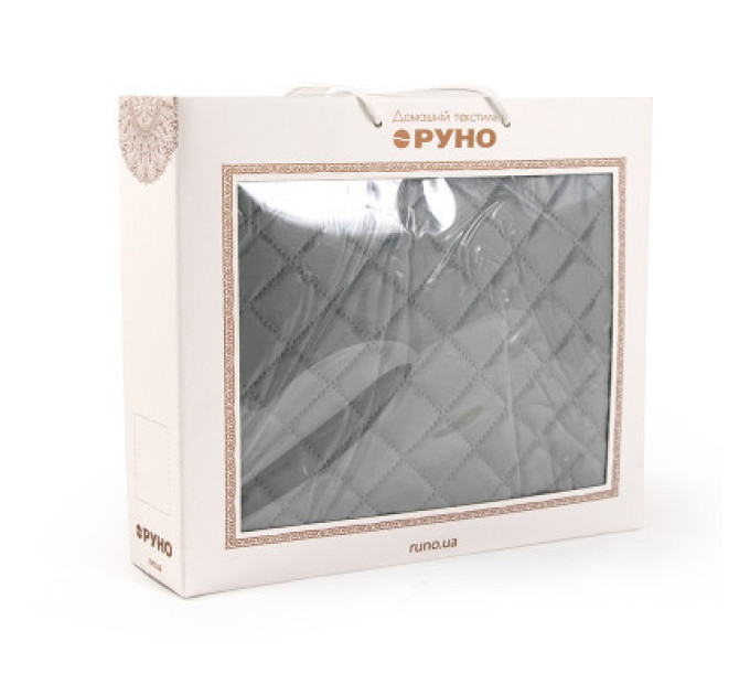Руно Покривало Руно двостороннє декоративне Velour Dark Grey ромб 150х220 см (360.55_Dark Grey ромб)