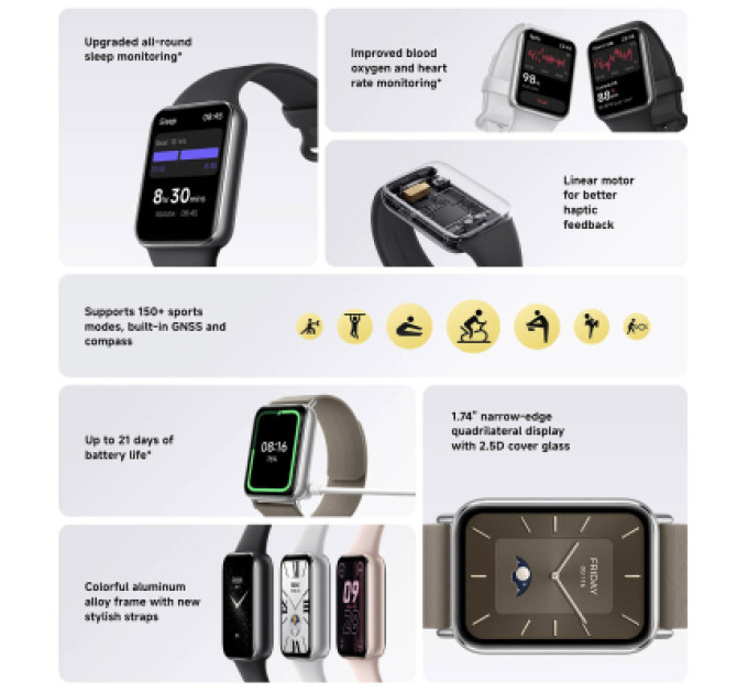 Xiaomi Фітнес браслет Xiaomi Smart Band 9 Pro (BHR8710GL) Obsidian Black (1111143)