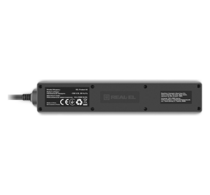 REAL-EL Мережевий фільтр живлення REAL-EL RS-PROTECT M 10m, black (EL122300037)