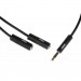 2E Кабель мультимедійний 3.5 мм jack(M) x 2(F), black, 0.15m 2E (2E-W9697)