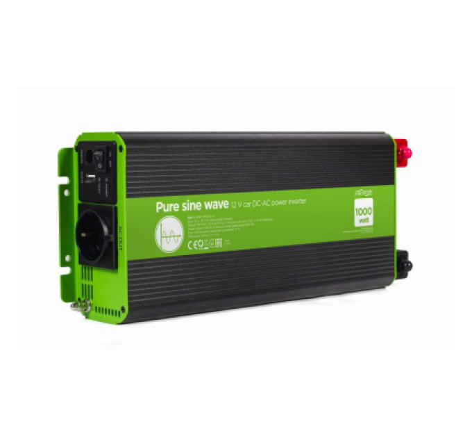 EnerGenie Автомобільний інвертор 12V/230V 1000W (2000W peak power) чиста синусоїда EnerGenie (EG-PWC-PS1000-01)