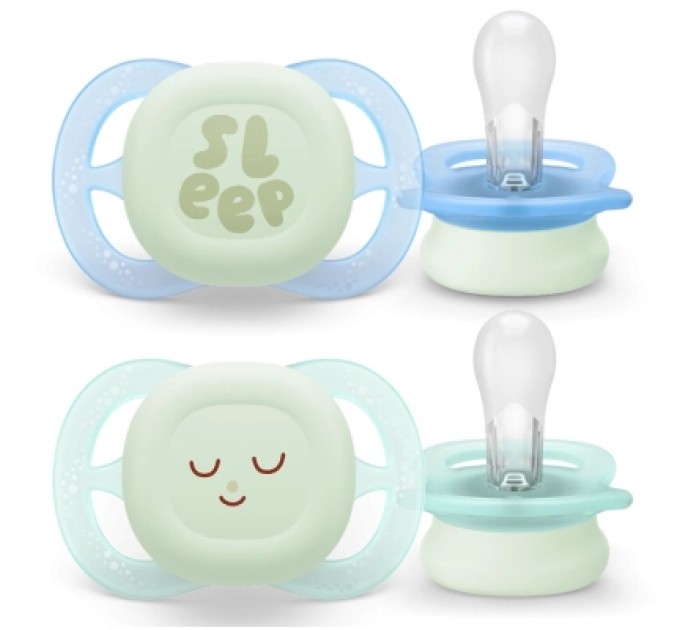 Philips AVENT Пустушка Philips AVENT Ultra Start 0+ місяців 2 шт, бірюз (SCF075/18)