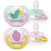 Пустушка Philips AVENT Ultra Air 0-6 місяців 2 шт жовто-рожева (SCF080/24)
