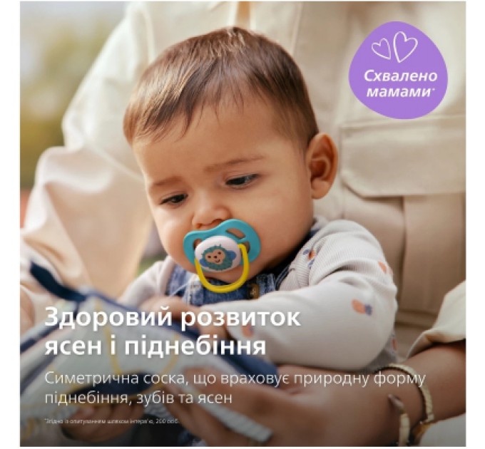 Philips AVENT Пустушка Philips AVENT Ultra Air 6-18 місяців 2 шт синьо-жовта (SCF080/26)