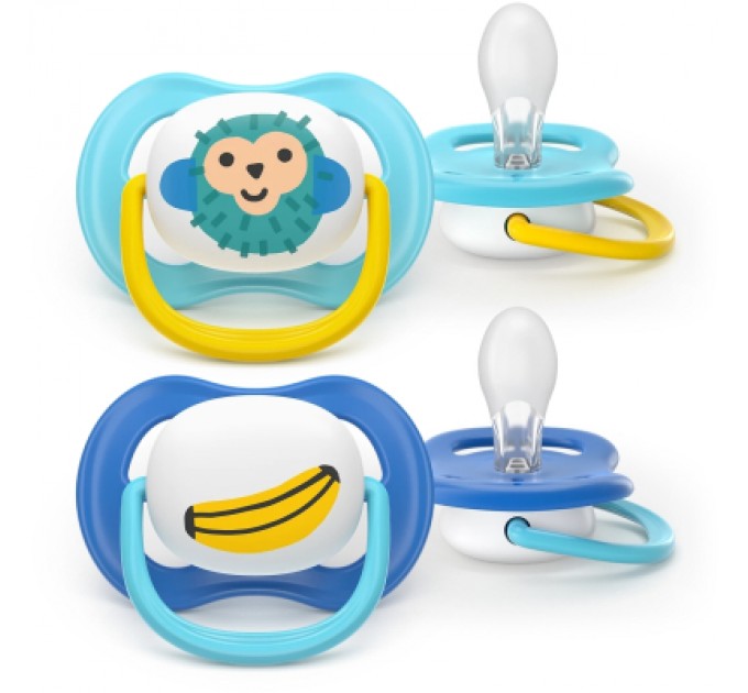 Philips AVENT Пустушка Philips AVENT Ultra Air 6-18 місяців 2 шт синьо-жовта (SCF080/26)