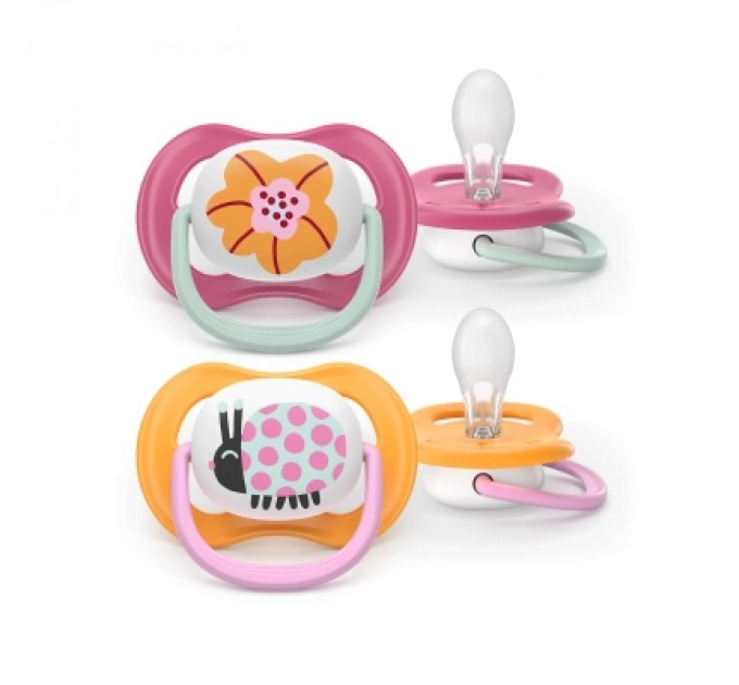 Philips AVENT Пустушка Philips AVENT Ultra Air 6-18 місяців 2 шт рожево-помаранчев (SCF080/27)