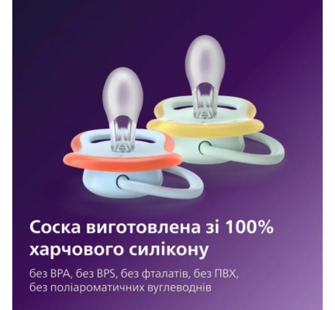 Philips AVENT Пустушка Philips AVENT Ultra Air 0-6 місяців 2 шт блакитна (SCF087/02)