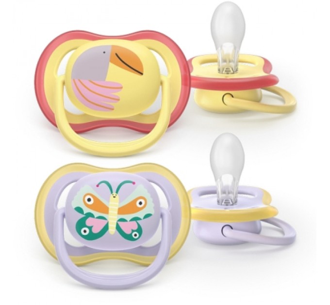 Philips AVENT Пустушка Philips AVENT Ultra Air 0-6 місяців 2 шт жовто-фіолетова (SCF087/04)