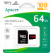 Apacer Карта пам'яті Apacer 64GB microSD class 10 UHS-I V10 A1 (AP64GMCSX10UB-R)