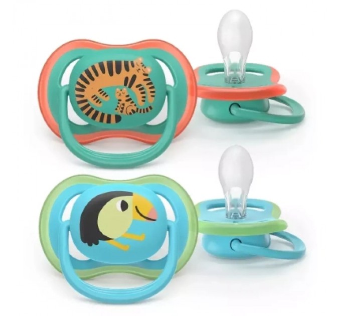 Philips AVENT Пустушка Philips AVENT Ultra Air 6-18 місяців 2 шт, зелено-блакитна (SCF087/11)
