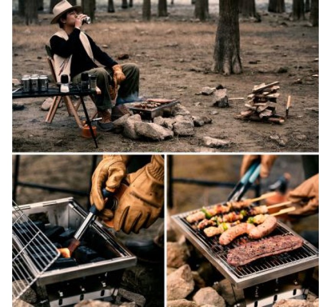 Naturehike Гриль-барбекю Naturehike Mini Picnic BBQ Grill NH20CJ006 Сталь (6927595767672)