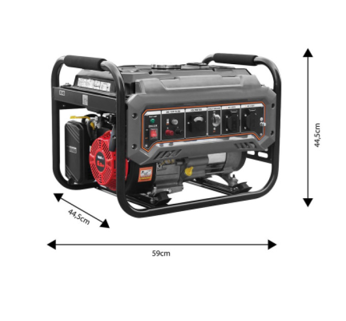 Graphite Генератор Graphite 230V (1 фаза), 2/2.2kW, ручний старт, AVR, 40кг (58G904)