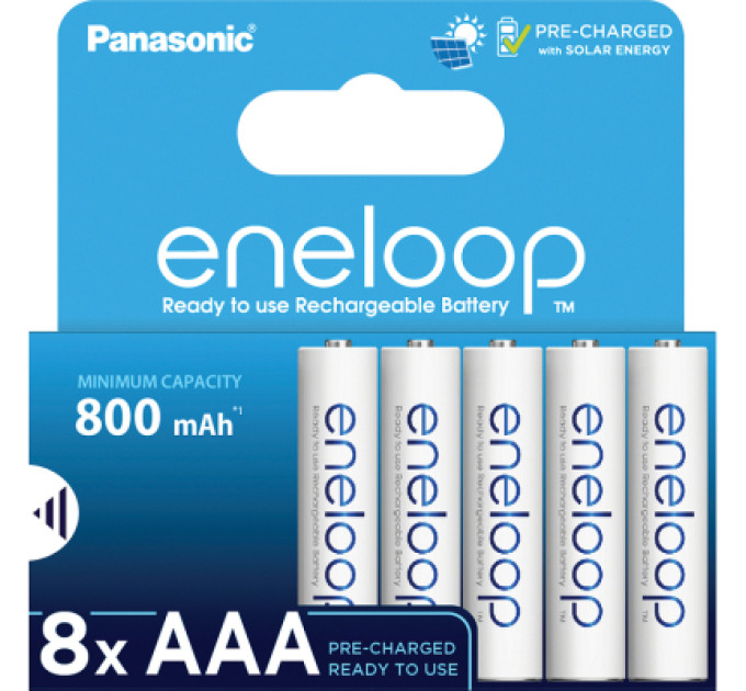 Panasonic Акумулятор Panasonic AAA Eneloop 800mAh NI-MH * 8 (BK-4MCDE/8HH)